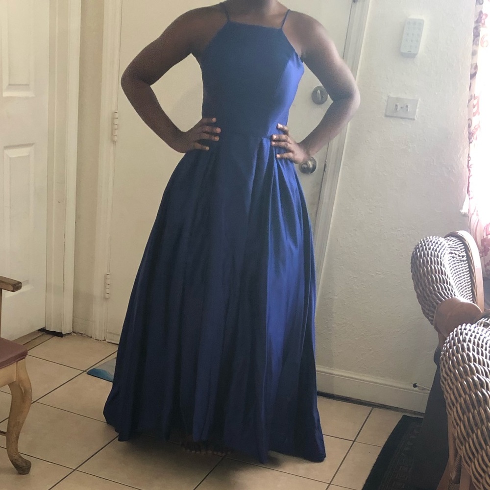 The navy blue satan dress